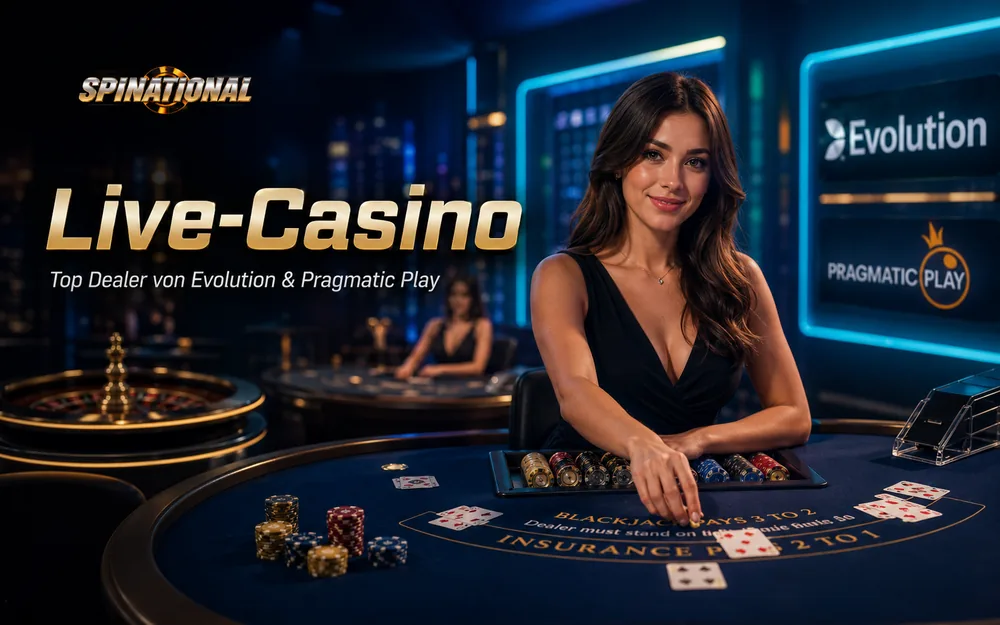 Live Casino bei Spinational mit Evolution-Dealer