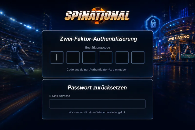 Bestätigung des Zwei-Faktor-Codes beim Spinational Login